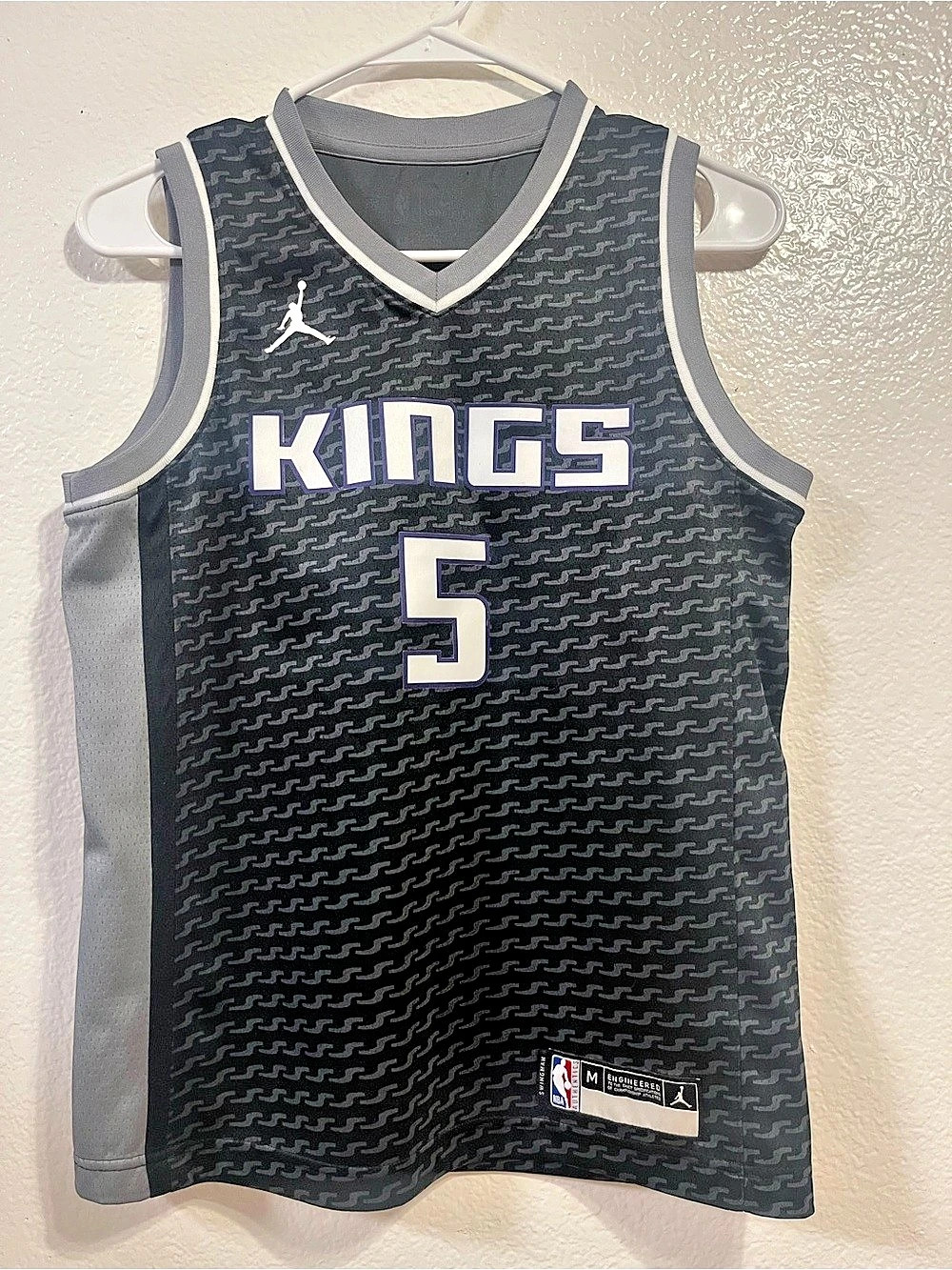 Jordan Sacramento Kings De'Aaron Fox City Edition Swingman Jersey Black & Gray